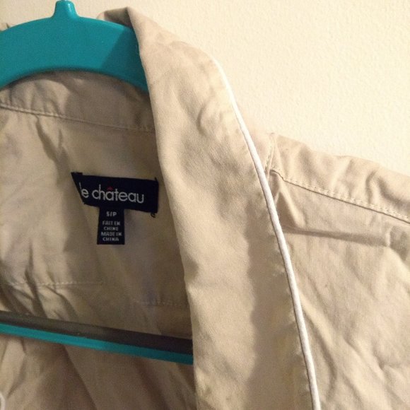 2 Beige Le Chateau Dress Shirts (One NWT) - Picture 4 of 6